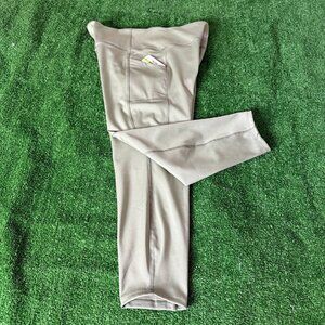 Nicole Miller Sport Leggings L Olive Green Cropped High Rise Yoga Gym Pants NEW